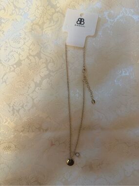 Bansri Gold Tone Adjustable Cable Chain Letter L Pendant Necklace Clear Charm